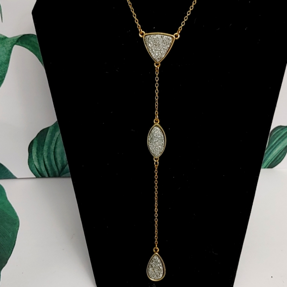 Gorgeous Drusy Lariat Necklace